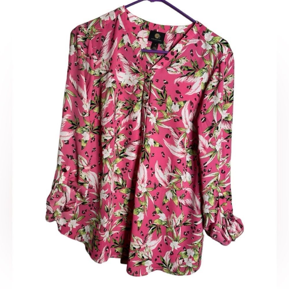 NWT JM Collection Pink Floral Top size Medium